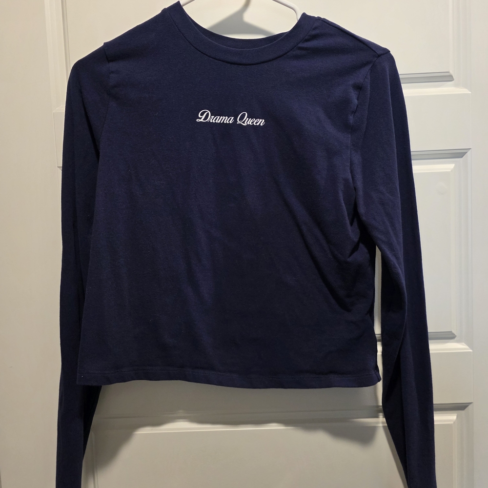 No Boundaries Navy Graphic Long Sleeve Top